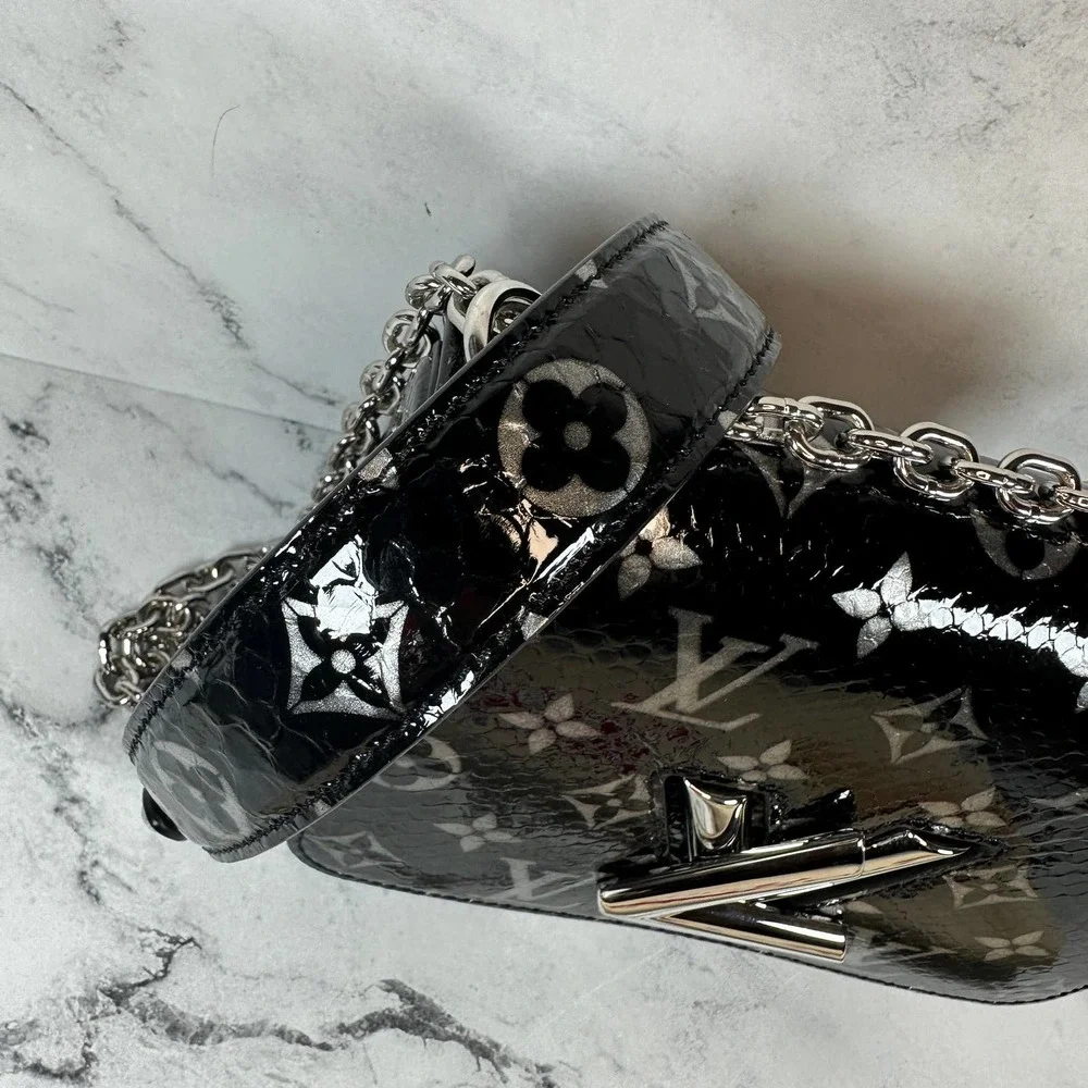 Louis Vuitton Python Twist Monogram Snakeskin Crossbody Bag PM Black/Silver LV - Picture 12 of 15